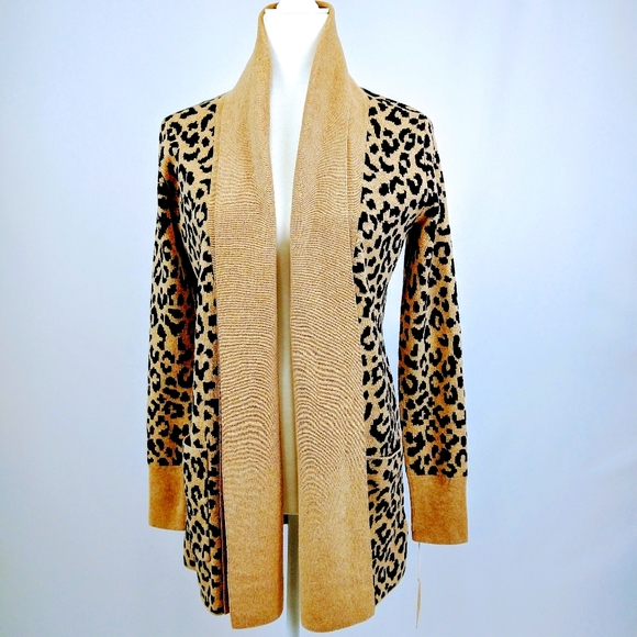 Yet Again Leopard Cardigan Black Gold 